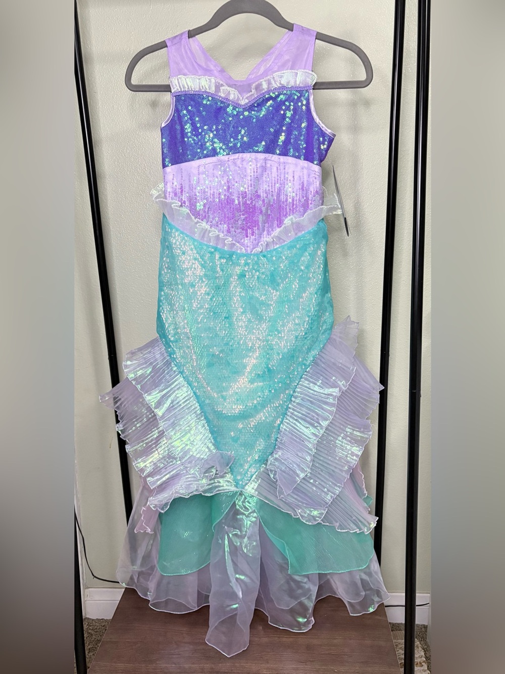 Disney Mermaid Costume Dress Aqua Purple Lavender Girls Size 10 NWT
